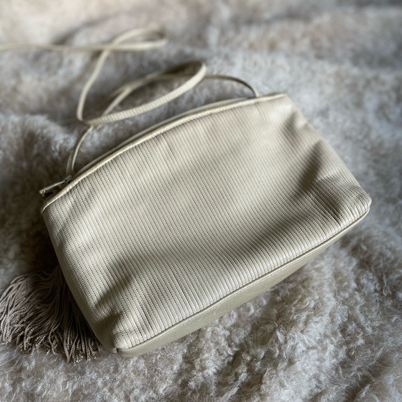 Sharif - vintage purse - cream - metallic - crossbody - gold - leather - Picture 4 of 7